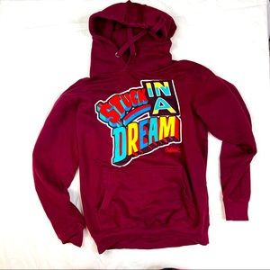 OUTRANK "STUCK IN A DREAM " HOODIE PULLOVER Burgundy Color Size M A051221